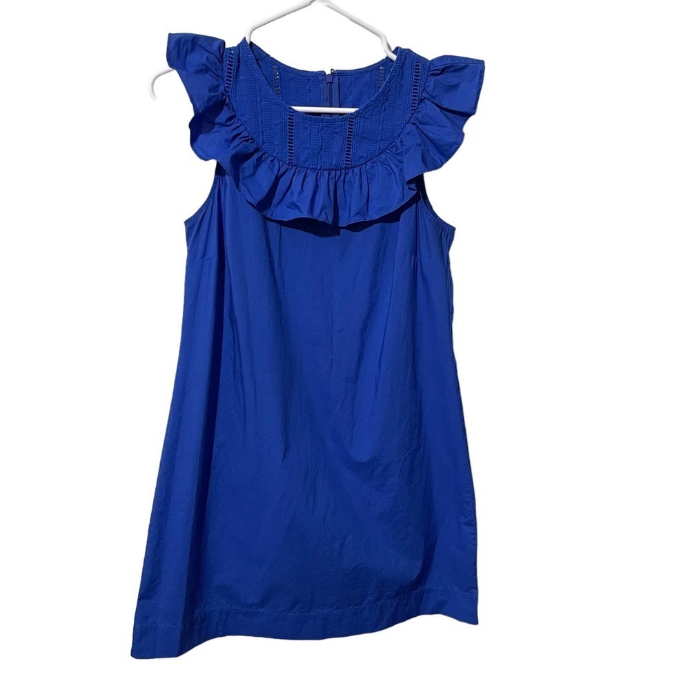 J. Crew Blue Ruffle Dress - Picture 2 of 10